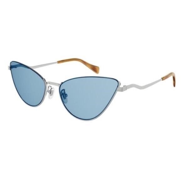 - NEW Gucci GG1006S Cat Eye Sunglasses – Silver / Light Blue 100% AUTHENTIC - Picture 1 of 13